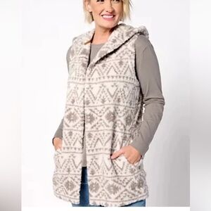Koolaburra‎ by Ugg vest Sherpa hooded white grey Small